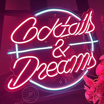 Amazon.co.jp: FUNERIGUER Cocktails and Dreams ネオンサイン